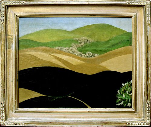 Arnold Friedman, Modernist Landscape, oil on canvas b