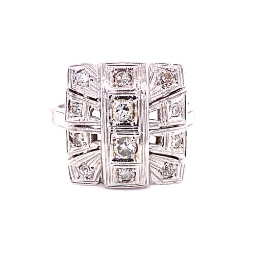 14K Art Deco Diamond Ring