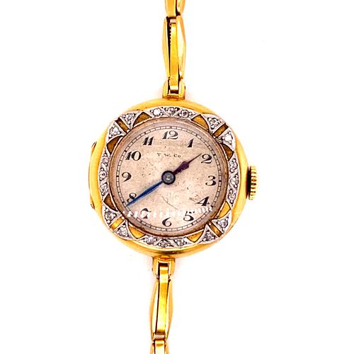 18K Diamond Art Nouveau Watch