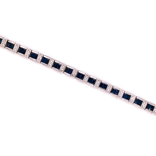 14K Sapphire Diamond Bracelet