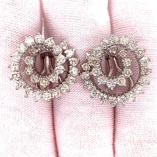 18K Snail Shape Diamond Earrings