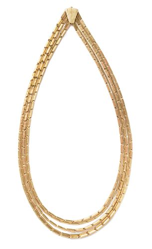 HENRY DUNAY, YELLOW GOLD MULTISTRAND NECKLACE