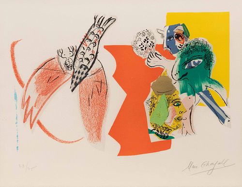 Marc Chagall
(French/Russian, 1887-1985)
Composition for XXe Siecle, 1966