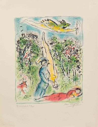 Marc Chagall
(French/Russian, 1887-1985)
Nous habitons parmi les fleurs... (from Sur la terre des Dieux), 1967