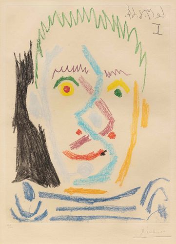 Pablo Picasso
(Spanish, 1881-1973)
Tete d'Homme au Maillot Raye, 1964