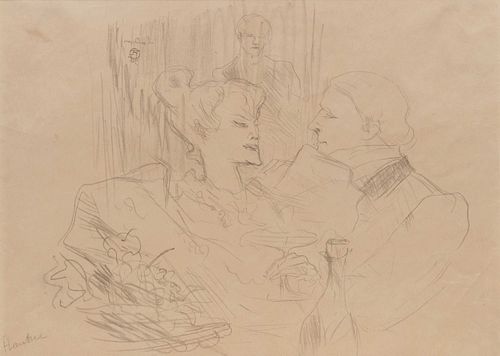 Henri de Toulouse-Lautrec
(French, 1864 - 1901)
Souper a Londres (Supper in London), (from Etudes des Femmes by Le Livre Vert), 1896