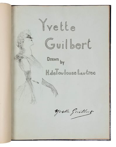 Henri de Toulouse-Lautrec
(French, 1864 - 1901)
Yvette Guilbert (portfolio of eight lithographs with cover; cover and frontispiece bound together with