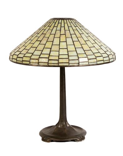 Tiffany StudiosAmerican, Early 20th CenturyGeometric Table Lamp