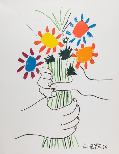 Pablo Picasso (Malaga 1881-Mougins 1973)  - Bouquet of Peace, 1958