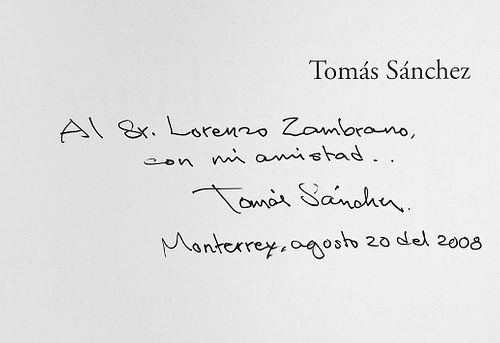 García Márquez, Gabriel - Sullivan, Edward J. Tomás Sánchez. Milán, 2003. Firmado y dedicado por Tomás Sánchez.