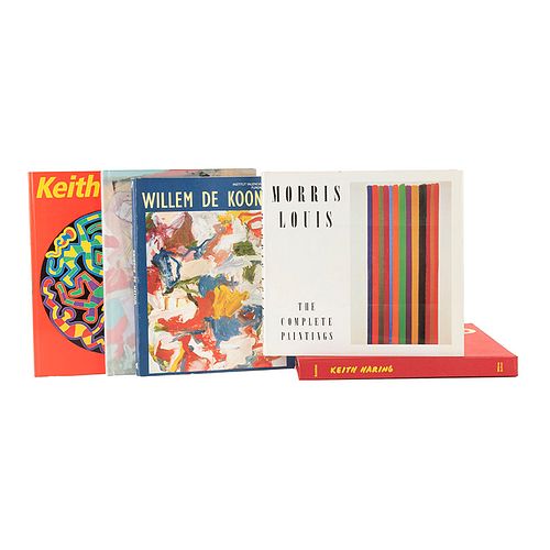Libros sobre Pintura Contemporánea.  Keith Haring / Morris Louis. The Complete Paintings / Willem de Kooning... Piezas: 5.
