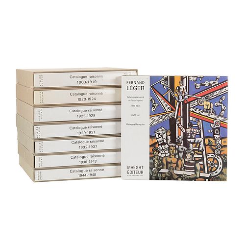 Bauquier, Georges. Fernand Léger: Catalogue Raisonné de l'Oeuvre Peint. Paris: Maeght Éditeur, 1990 - 2003. Ocho tomos. Piezas: 8.