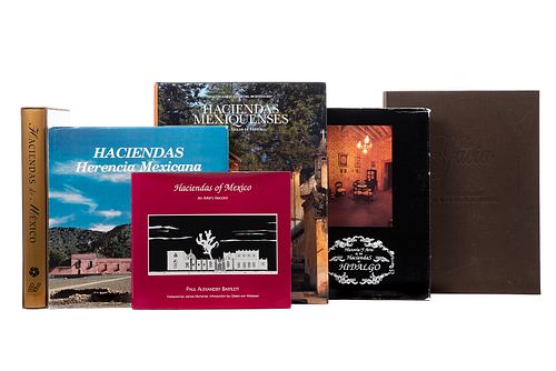 Libros sobre Haciendas Mexicanas. Haciendas of Mexico. An Artist's Record /  Historia y Arte de las Haciendas de Hidalgo... Piezas: 6.