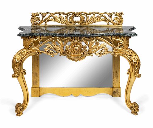 A George II Style Giltwood Console
Height 38 x length 58 x depth 21 inches.
