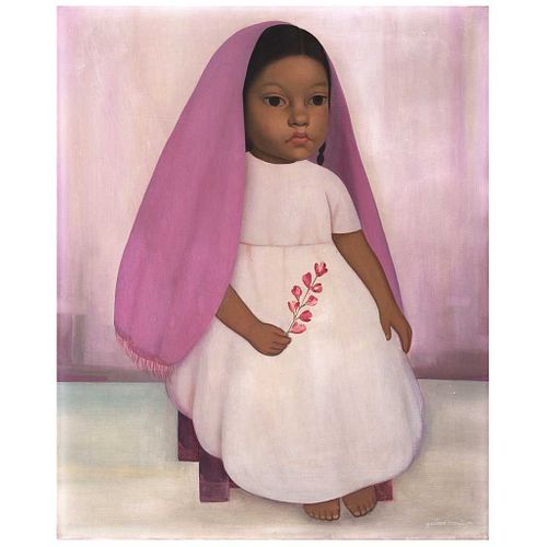 GUSTAVO MONTOYA, Untitled, from the series Niños Mexicanos, Signed, Oil on canvas, 21.7 x 17.9" (55.3 x 45.5 cm)