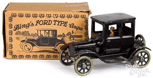 Boxed Bing tin wind-up Ford Type Coupe
