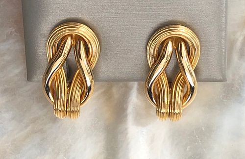 Pair of Ilias Lalaounis 18k Yellow Gold Twisted Rope Earclips