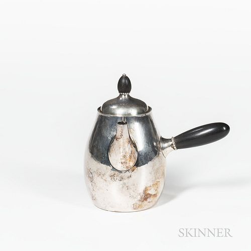 Georg Jensen Sterling Silver Coffeepot, Denmark, c. 1930, pattern no. 80C, ht. 5 1/4 in., approx. 9.1 troy oz.