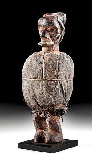 Early 20th C. African Teke Wood & Fabric Matomba Figure