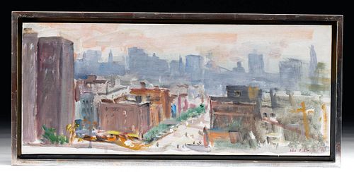 Signed W. Draper Painting of New York City, 1999