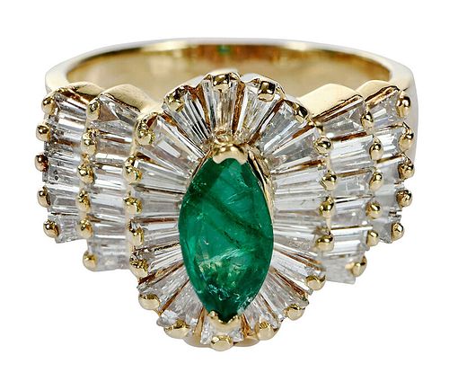 14kt. Emerald and Diamond Ring 