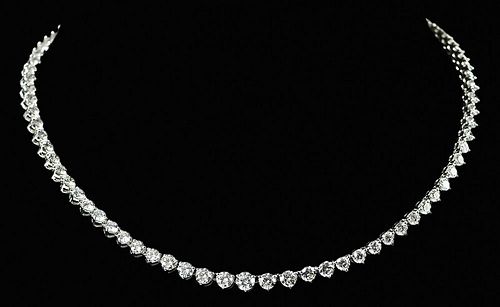 11.75tcw. Diamond Riviere Necklace