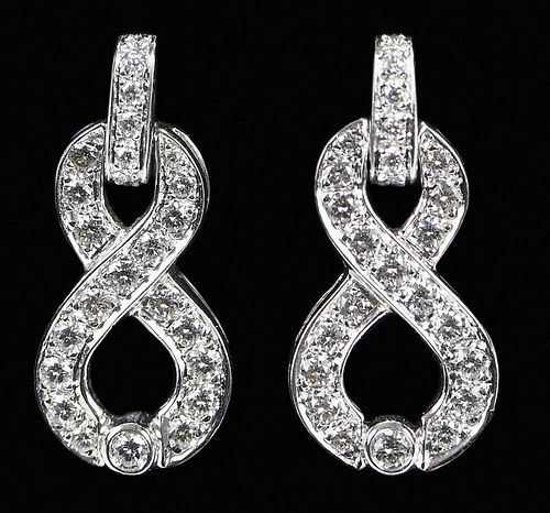 Platinum and Diamond Earrings 