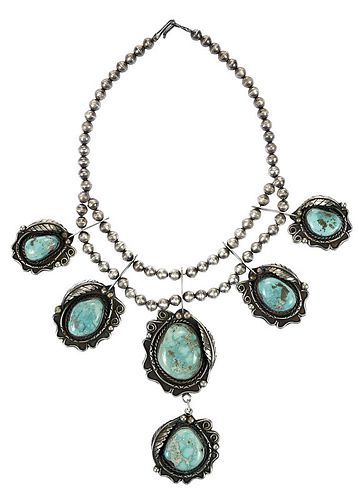 Southwestern Silver and Turquoise Necklace 