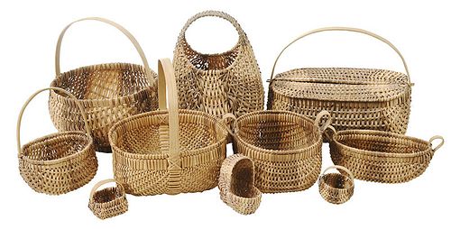 Ten Oak Split Cherokee Baskets