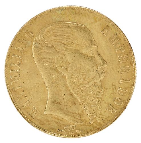 1866 Mexican 20 Pesos Gold Coin 