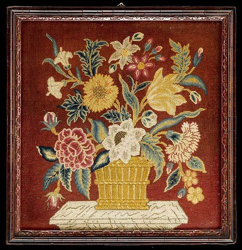 George II Wool Floral Needlework Panel