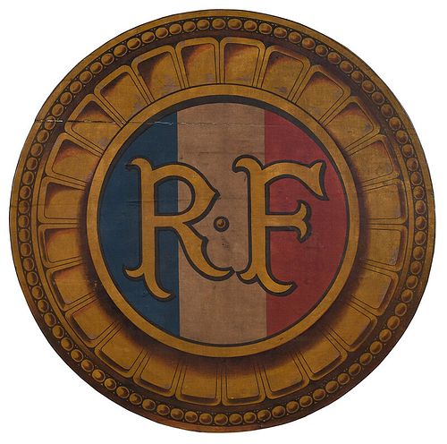 R‚publique Fran‡aise "RF" Tricolor Flag Emblem