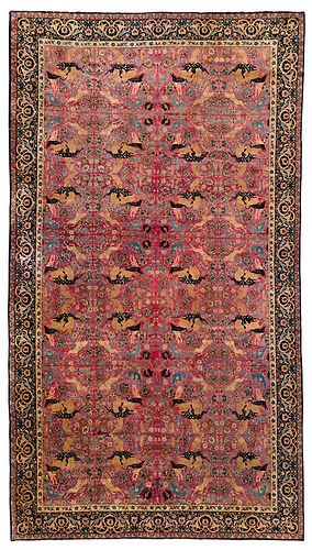 Palace Size Kerman Carpet Hunting Scene
