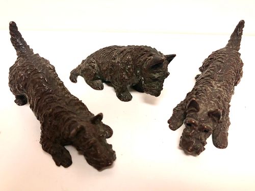 Set of 3 Kirmse Bronze Scotties, courtesy of Taylor B. Williams Antiques