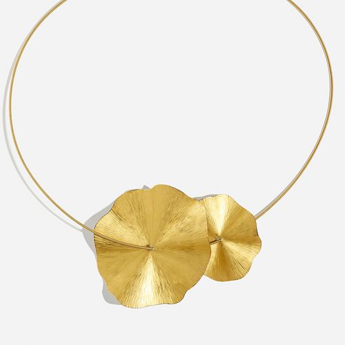 Niessing, 'Flower Disc' gold and platinum necklace or brooch