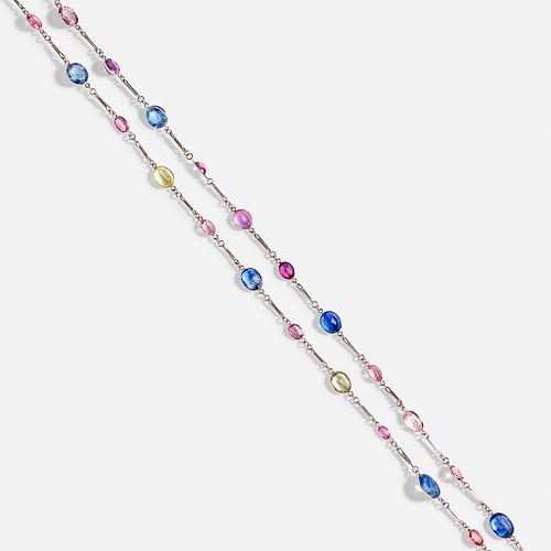 Tiffany & Co., Multicolored sapphire sautoir necklace