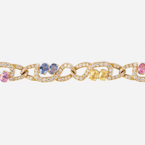 Tiffany & Co., Multicolored sapphire and diamond bracelet