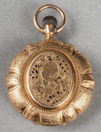 Victorian 14K Yellow Gold Enamel Pocket Watch