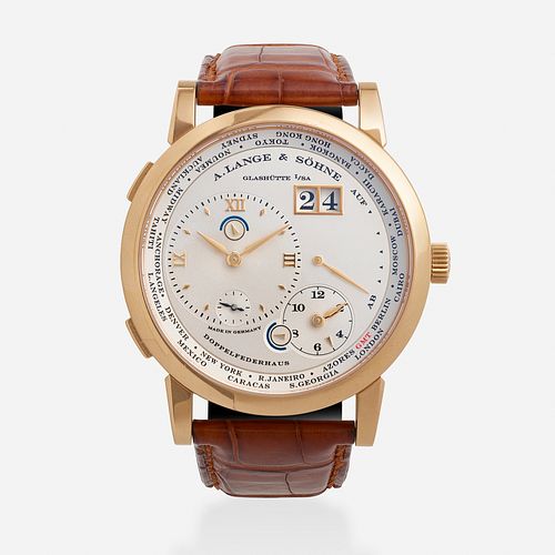 A. Lange & Sohne, Gold '1 Time Zone' wristwatch, Ref. 116.032