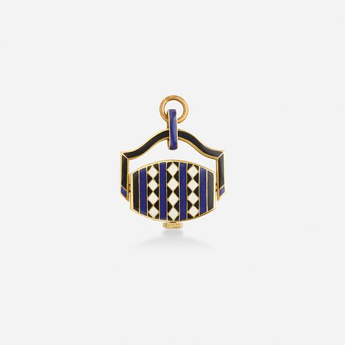 Gold and enamel watch pendant