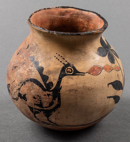 Native American Zia Pueblo "Turkey" Pottery Olla