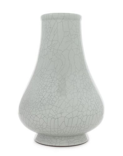 A Ge-Type Porcelain Vase Height 9 1/2 inches.
