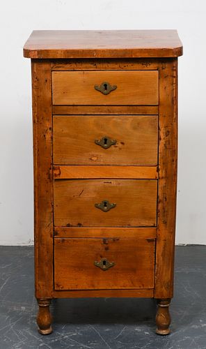 English Narrow Four Drawer Chest, Antique