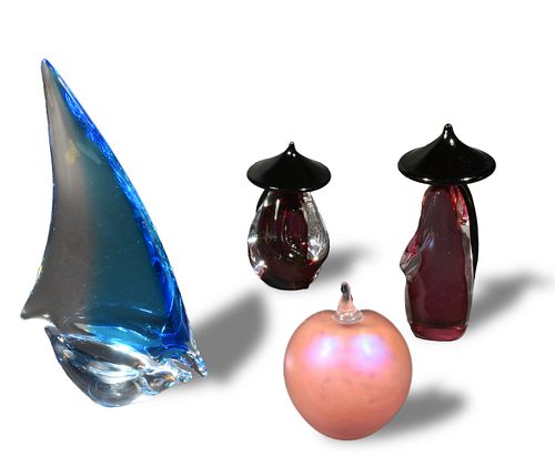 4 Art Glass, Luigi Onesto Murano, etc.