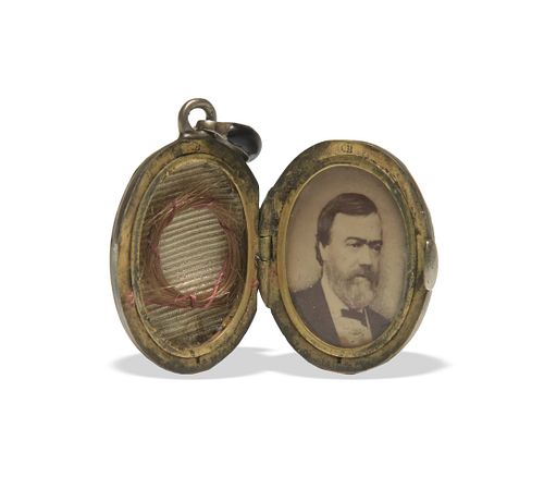 Identified Victorian Silver Enamel Mourning Locket