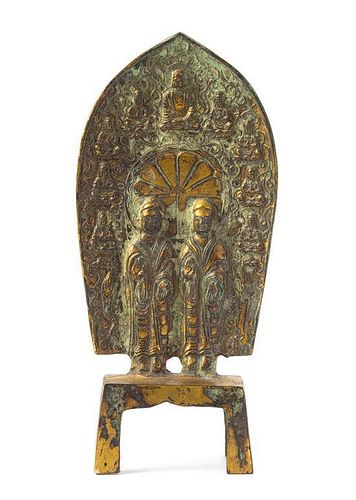 * A Gilt Bronze Figural Group Height 8 1/2 inches.