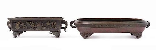 * Two Bronze Censers Height of taller 5 inches.