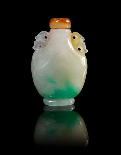 A Jadeite Snuff Bottle Height 1 1/2 inches.