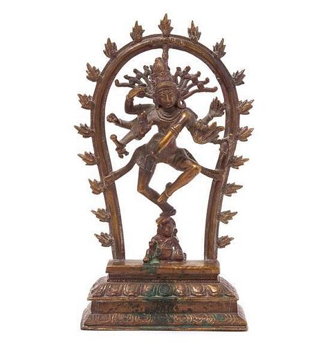 * An Indian Bronze Figure of a Bodhisattva Height 9 1/2 inches.
