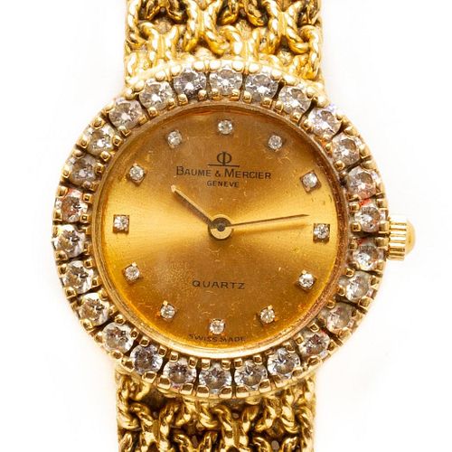 Baume & Mercier 18K gold and diamond woman's bracelet watch